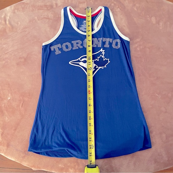 Authentic MLB Toronto Blue Jays Sparkle Logo Tank Top. Blue - Picture 4 of 7